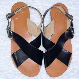 J. Crew Black and Tan Women's Sandals